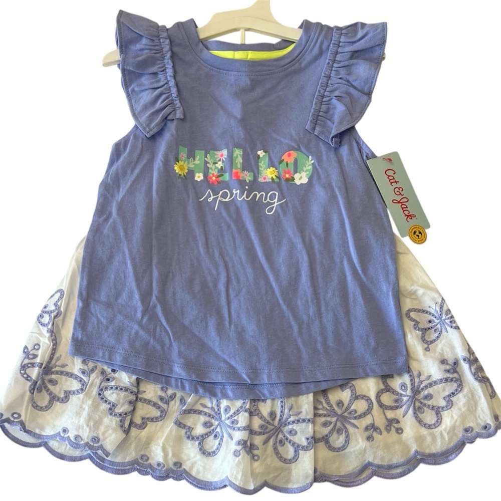 Cat & Jack Lavender Ruffle Sleeve Dress